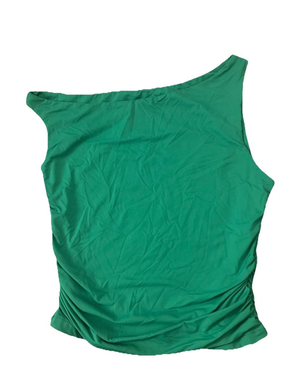 ForeFair Green Modal Spandex Scoop Neck Camisole Tank Top Wide Strap M